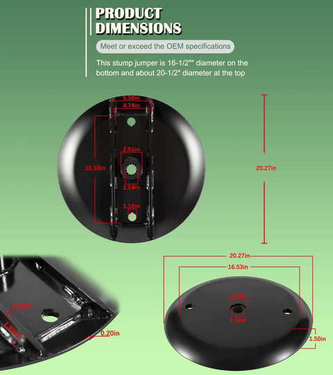Heavy Duty Reinforced Stump Jumper For 4 5 And 6 Foot Rotary Cutters With 40 HP Gearboxes Black dimensions