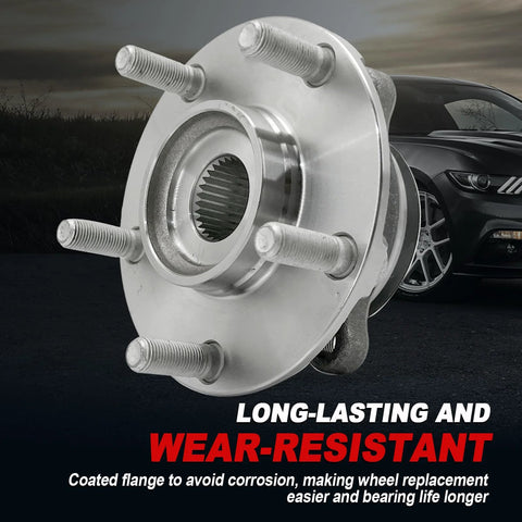 Pair 513298 Front Wheel Bearing Hub Assembly For Multiple 5 Lug Vehicles With ABS Fits Rogue 2008-2013 Rogue Select 2014-2015 Sentra 2007-2012 Plug-And-Play Direct Replacement Highly Durable And Easy Install side view