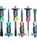 6 Piece Professional Punch And Chisel Set Color Coded With Oil Resistant Cushion Grips Includes Various Tools