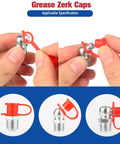 Hands assembling Grease Fittings Kit 290 Piece Assortment SAE And Metric Zerk Fittings Straight 45 And 90 Degree Angles With Caps