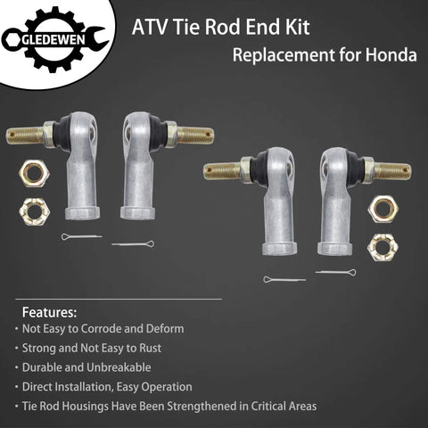 Honda Foreman Tie Rod End Kit For 1997-2017 ATV 400 450 500 Bolt-On Direct Fit Easy Install Replacement Ball Joints, OE Spec Quality, Long-Lasting Steering Linkage Upgrade, 2-pack