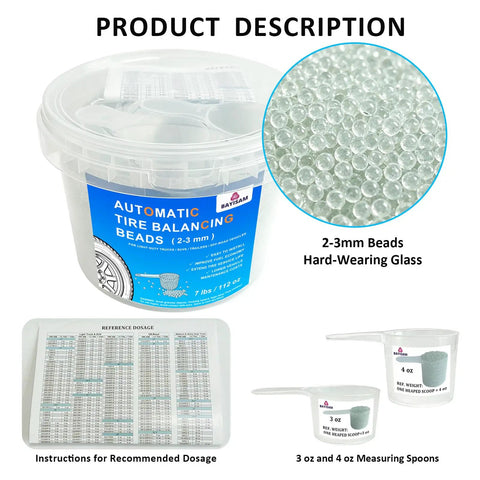 7 Pound Auto Tire Balancing Beads 2 To 3 Mm Bulk Tub With Measuring Spoon For Eliminating Wheel Shake And Rolling Smooth On Highways While Saving Serious Cash At The Pump On Light Trucks Suvs