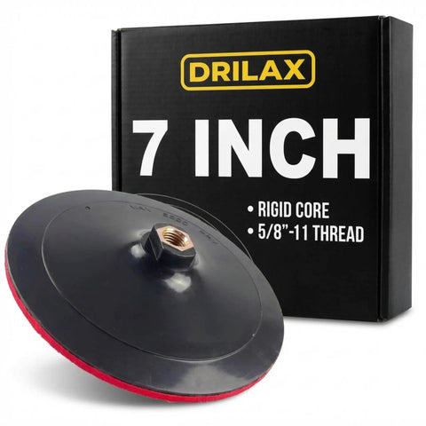 7 Inch Hook And Loop Backing Pad For Angle Grinders And Polishers Pro Grade Rigid Low Profile Sanding Pad 5/8-11 Thread