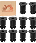 Rock Solid Heavy Duty Stainless Steel Dzus Quarter Turn Fasteners With 0.500 Inch Grip And Seven Sixteenths Inch Black Button Heads Built Tough For Custom Vehicles 10 Pack in box with ten black fasteners.