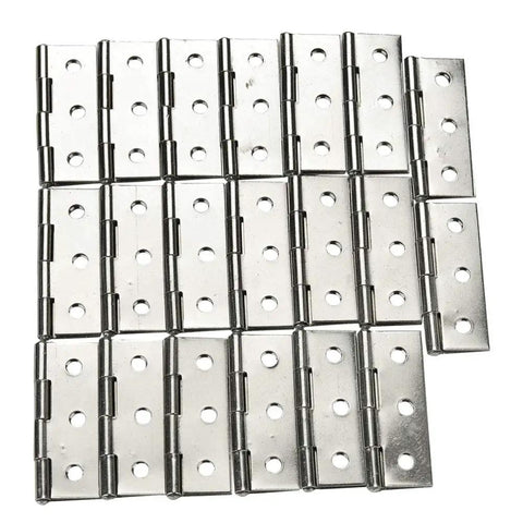 Heavy Duty Stainless Steel Butt Hinges 2 Point 5 Inch 20 Pack Silver 6 Mounting Holes Rust Resistant And Quiet Close For Jewelry Boxes And Small Cabinets Built To Last displayed in a grid