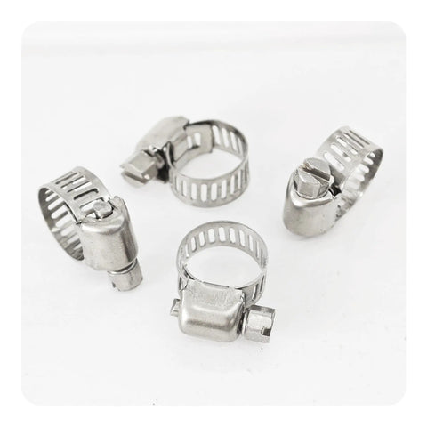 25 Pieces Stainless Steel Worm Drive Hose Clamps Kit, Adjustable 0.24 to 0.47 Inches, shown in detail