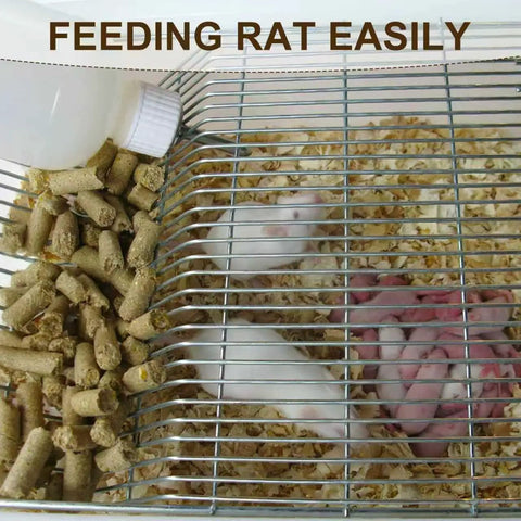 Rock Solid Lab Mouse Cage For Rat Breeding With Bulletproof Wire Lid, showing white mice and litter in a ventilated habitat.
