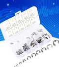120 Piece Stainless Steel Snap Ring Set For Shaft Positioning And Engine Piston Connecting Rods E Type Retaining Rings Assortment