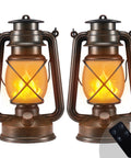 Waterproof Hanging Lanterns With Lit Dancing Flame LED Lights For Camping And Patio Decor, 2 Pack with remote