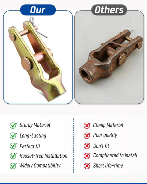 4 Pack Slack Adjuster Clevis Double Pinned Straight Pin Kit 5/8-18 Threaded Fit For Heavy Duty Air Brake Systems On Trucks And Semis
