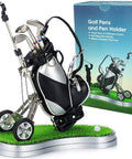 Golf Pen Holder Desk Accessory For Men And Women Mini Golf Bag Pen Holder With 3 Mini Club Pens And Ball on grass base