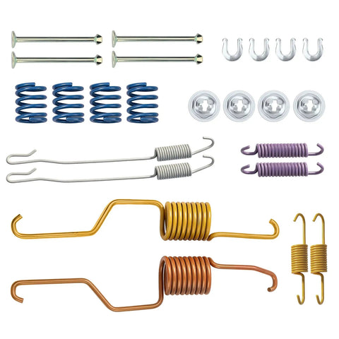 Heavy Duty Rear Parking Brake Hardware Kit For Toyota Tacoma 2005 To 2023 Fits All Engines With Rust Proof Steel Parts And 18k1776 Replacement Specs To Get Your Truck Back In Top Gun Shape spring and clip set