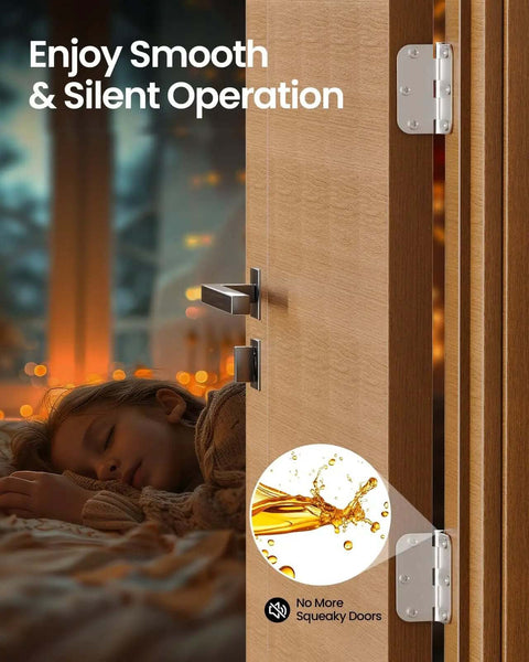 Installed 12 Pack Brushed Nickel Door Hinges 3.5 Inch Rounded With 5/8 Radius on interior door, ensuring smooth, silent operation.