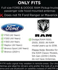 Compatibility chart for 4 Inch Black Truck Antenna For Ford F Series F150 F250 F350 Super Duty Bronco And Raptor Anti Theft