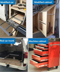 Built Tough Full Extension Side Mount Drawer Slides With Precision Ball Bearings in modified car trunk, cabinet, and machine cabinet.