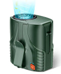Green Hands Free Waist And Neck Fan with 14000 RPM Brushless Motor, compact design, visible cooling effect.