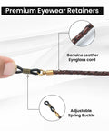Top Shelf Distressed Leather Glasses Strap Locks Your Eyeglasses Safe With A Durable Eyeglass Chain Adjustable Sunglass Holder Around Neck for genuine leather eyeglass cord.