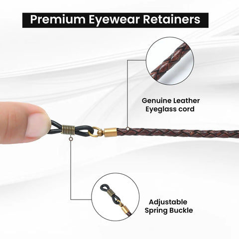 Top Shelf Distressed Leather Glasses Strap Locks Your Eyeglasses Safe With A Durable Eyeglass Chain Adjustable Sunglass Holder Around Neck for genuine leather eyeglass cord.
