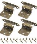 Four Pack Semi Concealed Kitchen Cabinet Hinges For Flush Mount Doors With Quiet Soft Close Action Durable Iron Hardware Antique Finish