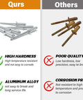 Comparison of Qurs aluminum pop rivets and other rivets highlighting high hardness and aluminum alloy benefits for repairs.