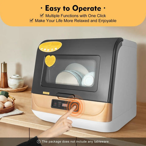 Portable Countertop Dishwasher Featuring 3 In One Wash Modes And 24 Hour Timer with user-friendly control panel, compact design for easy operation.