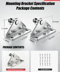 10mm Ball Stud Mounting Bracket For Gas Struts Lift Supports Used On Windows Trunks Cabinets Campers Trailers Tool Boxes And More, L Type Bracket Kit With Four Mounts And Twenty Screws Fits 10mm Ball Head Heavy Duty Silver, angled bracket set