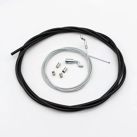 Universal Throttle Cable Repair Kit for Lawn Mower Control Adjustable Z Bend Cable End shown with steel wire and fittings