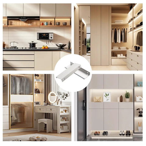 10 Pack Edge Finger Pulls For Cabinets 120mm Total Length With 96mm Hole Center in modern kitchen and closet design