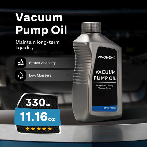 Front view of VIVOHOME Vacuum Pump Oil bottle, 330 ml (11.16 oz), designed for rotary vacuum pumps.