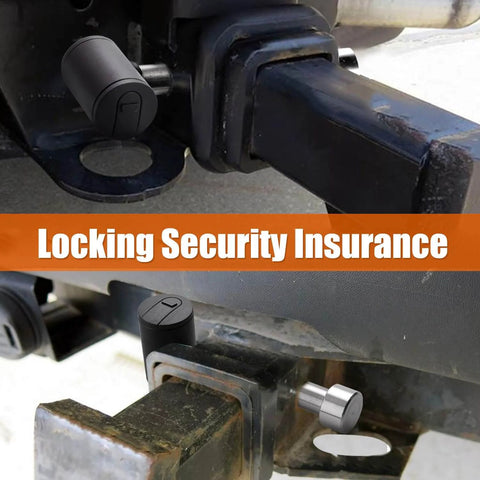 Stainless 5/8 Inch Hitch Receiver Lock Pin for Class III and IV 2-1/2 Inch Hitches Universal Trailer Lock installed view