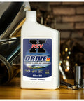 Marine Outdrive Gear Lube 80W90 No ZDDP Friction Reducing Formula 1 quart bottle on wooden surface with tools