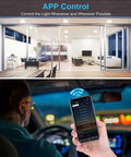 Smartphone app controls 6 Inch Smart Recessed Lighting Kit With WiFi LED Ceiling Light 12W 1100LM RGBCW in interior and car
