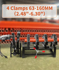 Manual Pipe Fusion Welder For 63 To 160 Mm Pipes Electric Butt Fusion Welder With Temperature Control Four Thick Clamping Rings Pro Grade Heavy Duty For PE PP PB PVDF HDPE PVC Joints Fast Clean Cuts And Solid Joints, 4 clamps 63-160 mm
