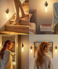 Indoor Wall Sconce Equipped With Smart Motion Detection And An Extra Large 2200mAh Rechargeable Battery in a cozy home setting.