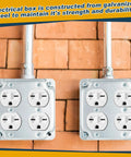 8 Pack 4x4 Inch Metal Receptacle Box Covers For Square Exposed Work Receptacles 4 Inch Electrical Boxes 2 Duplex Fits Sturdy Construction And Easy Install For Home Office And Industrial Sites