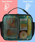 Lightning Bolt Insulated Lunch Bag For Kids And Adults Portable Cooler Tote With Shoulder Strap High Grade Polyester Thermal Retention Aluminum Lining Spacious Main Compartment And Side Mesh Pockets Ideal For School Office Travel.