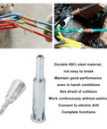 Pro Grade 40Cr Steel Wire Stripper And Terminal Twist Fixture Compatible With Power Drills To Knock Out Wiring Prep Quick And Crimp Connectors Always Tight For Contractors, showcasing wire connections.