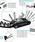 All In One Bike Repair Kit With Carry Bag For Road And Mountain Bikes 16 In 1 Multi Tool socket spanner and wrenches