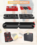 4 Pack Aluminum Corner Clamps For Woodworking Wingman Gear shown with red anodized finish and black storage case