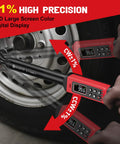 One Half Inch Drive Digital Torque Wrench With Range 5.1 To 340 Nm And 3.8 To 250.8 Ft Lb, One Percent Accuracy in use on wheel