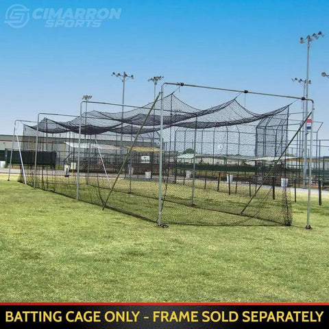 Fully Enclosed Baseball Softball Batting Cage Net With Easy Entry Door Built Tough For All Weather, 70 Ft Long By 12 Ft High By 12 Ft Wide Cage, Heavy Duty Vinyl Backstop, outdoor setup