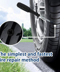 60 Piece Tire Repair Kit With Heavy Duty Plugs And Screws Quick Fix Puncture For Tubeless Tires tool in action on a car tire