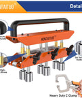 metal roofing edge roller with aluminum handle and steel rods