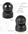 Indoor Wireless Security Camera With Pan Tilt And WiFi App Control, Night Vision, Motion Detection, Full HD 1080p, diagram