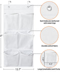 Two Pack Narrow Over The Door Shoe Organizer With Clear Mesh Pockets For Small Doors Closet RV Bathroom Pantry Camping White