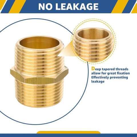 1 Inch NPT Male Hex Nipple Adapter Equal 1 Inch Hex Connector For Copper Brass Or Iron Pipe Fittings, corrosion resistant