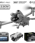12.5cm Widescreen Remote Control Drone with dual lens cameras and obstacle avoidance, featuring box and remote.