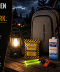 Two Person Premium 72 Hour Grab-and-Go Emergency Survival Kit with lantern, food, water, and first aid tools for disasters