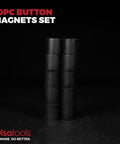Stacked Magnetic Button Tool Organizers Set, 10 Pieces, Silicone Coated Magnets For Shop And Garage, Non Scratch, Heavy Duty