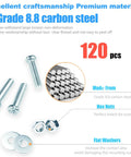 Top Notch Heavy Duty Eight Thirty Two Machine Screw Assortment Set With Zinc Plated Carbon Steel Bolts Nuts And Flat Washers For Garage Builds And Diy Repairs Built Like A Tank And Goes Together Quick, showcasing screws, nuts, and washers.